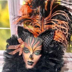 Mardi Gras Mask Carnival Mask Wall Art Wall Decor Wall Hanging Ceramic Mask